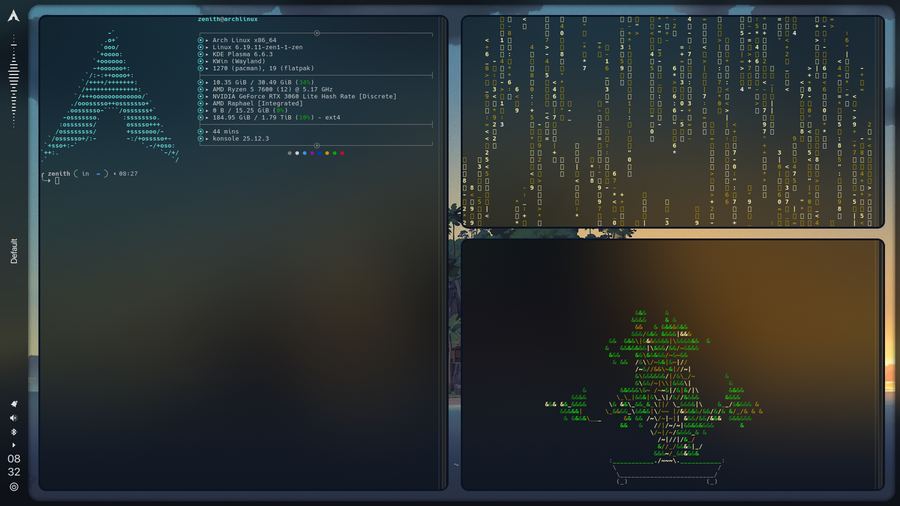 Desktop ricing example — minimal tiling window manager setup