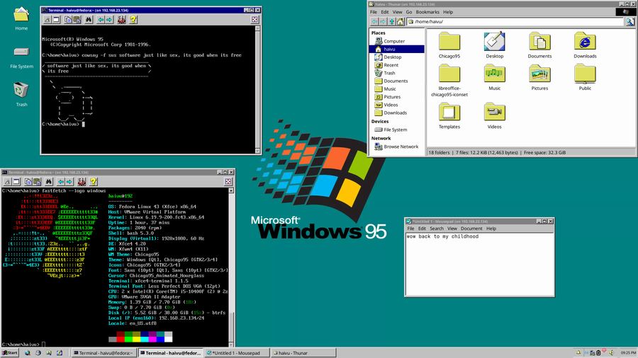Desktop ricing example — minimalist Linux desktop customization